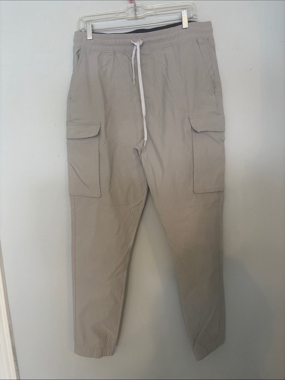 Men's Cargo Jogger Pants - Light Beige